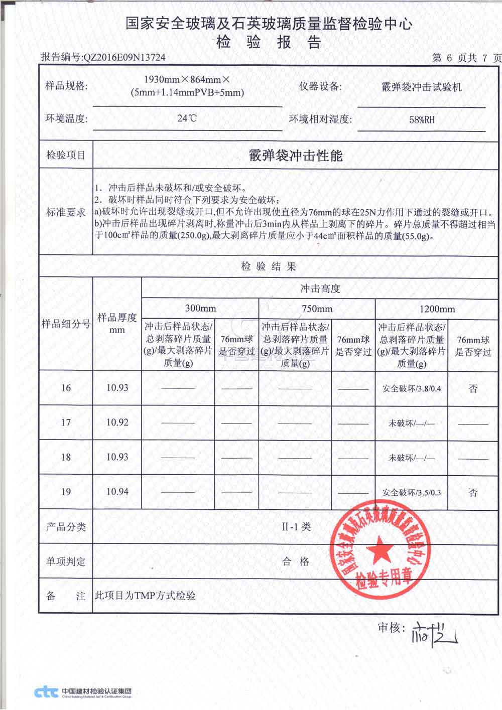 鋼化夾層玻璃3C檢測報告6